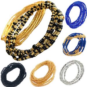 tuoshei 6 pices summer jewelry waist bead set colorful waist bead belly bead african waist bead body chain beaded belly chain bikini jewelry for woman (style 1)