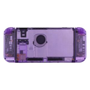 eXtremeRate DIY Replacement Shell Buttons for Nintendo Switch, Back Plate for Switch Console, Housing with Full Set Buttons for Joycon Handheld Controller - Clear Atomic Purple [No Electronics Parts]