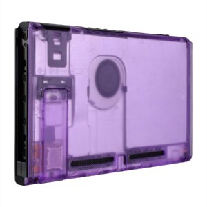 extremerate clear atomic purple console back plate diy replacement housing shell case for nintendo switch console with kickstand – joycon shell not included