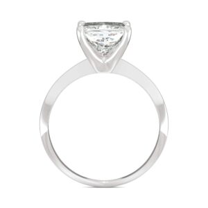 14K White Gold Moissanite by Charles & Colvard 7mm Princess Cut Engagement Ring-size 5 1.92ct DEW