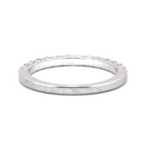 14K White Gold 2mm Round Moissanite Trellis Wedding Band-size 7 0.45cttw DEW by Charles & Colvard