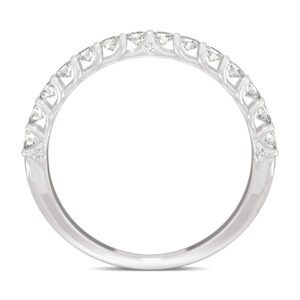 14K White Gold 2mm Round Moissanite Trellis Wedding Band-size 7 0.45cttw DEW by Charles & Colvard