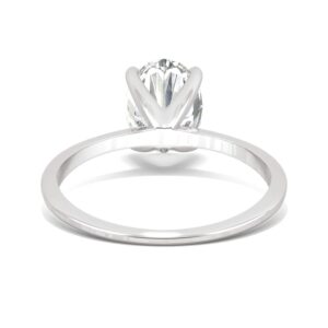 Charles & Colvard Created Moissanite 9x7mm Oval Cut Engagement Ring for Women | 2.1 cttw DEW | Lab Grown | Solid 14K White Gold with Rhodium | Size 7