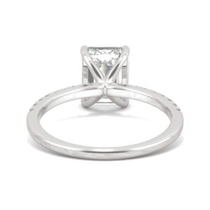 14K White Gold Moissanite by Charles & Colvard 9x7mm Emerald Engagement Ring-size 5 2.76cttw DEW