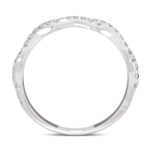 Charles & Colvard 14K White Gold Moissanite Twisted Wedding Band-size 7 0.32cttw DEW by Charles & Colvard