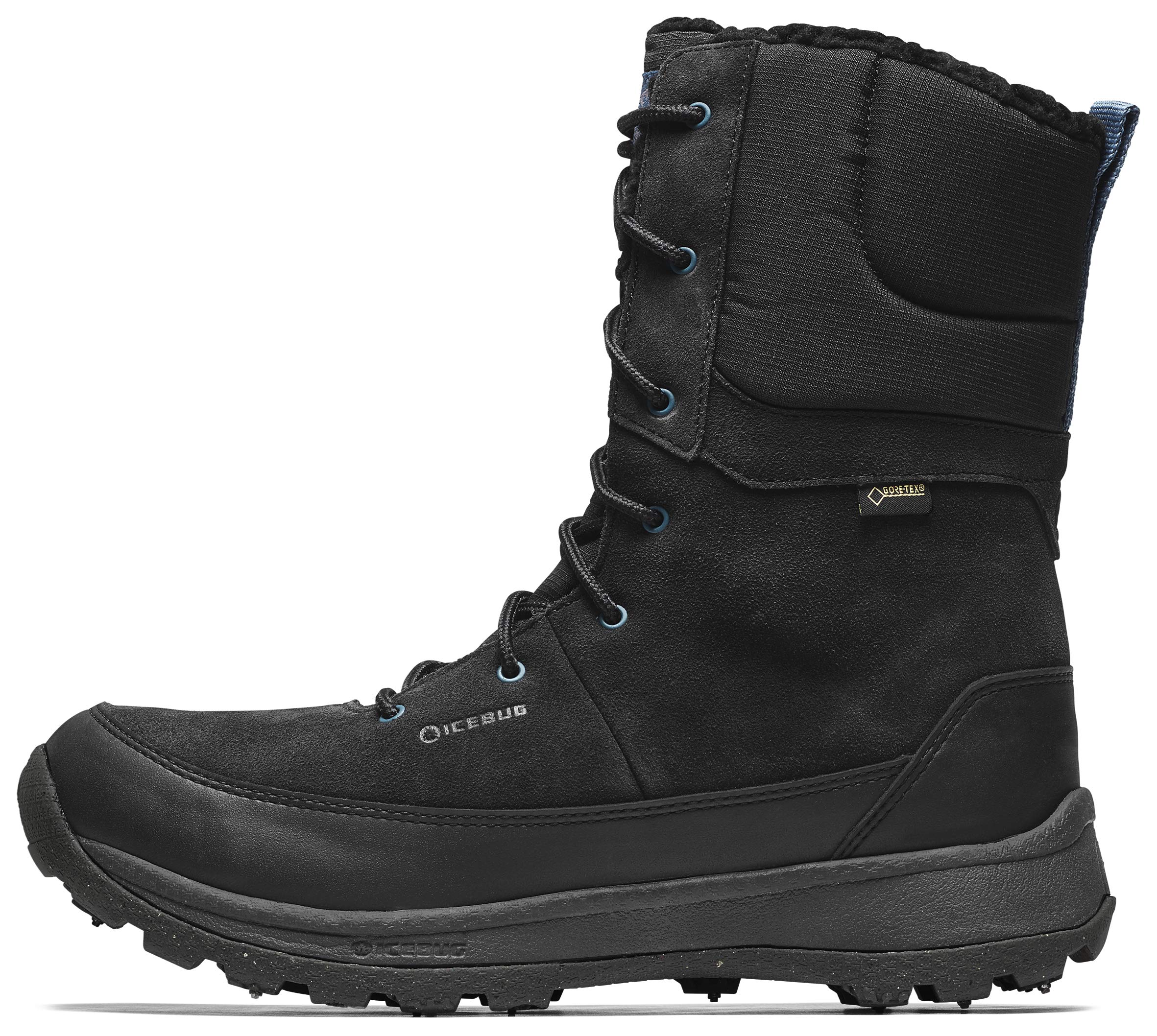 Icebug Mens Torne BUGrip GTX Hiking Boot with Carbide Studded Traction Sole, TrueBlack, 8.5