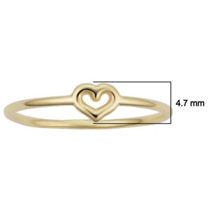 KoolJewelry 14k Yellow Gold 4.7mm Small Heart Minimalist Ring (size 8)