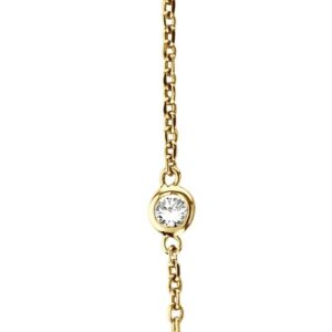 The Diamond Deal 14kt Yellow Gold Womens Round 1.00CT Diamond By the Yard Necklace (16 inches Long Necklace and 1mm Thick)