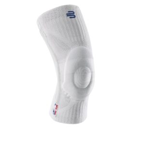 BAUERFEIND Knee Bandage Sports Knee Support NBA Unisex in White, 1 Sports Knee Support for Basketball, Wearable on Right and Left Knee, Knee Brace