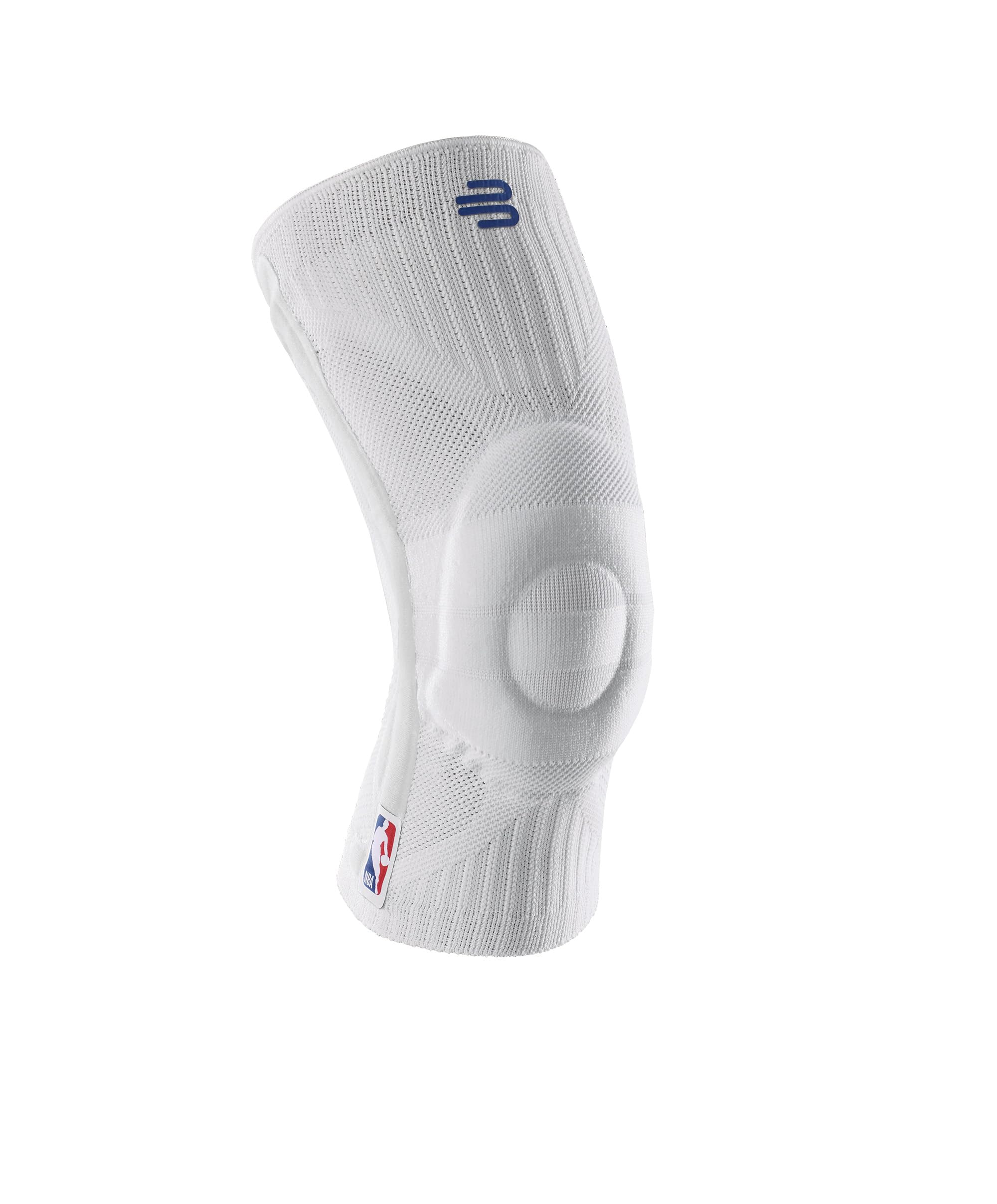 BAUERFEIND Knee Bandage Sports Knee Support NBA Unisex in White, 1 Sports Knee Support for Basketball, Wearable on Right and Left Knee, Knee Brace