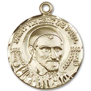 Jewels Obsession St. Vincent de Paul Medal | 14K Gold St. Vincent de Paul Medal - Made In USA