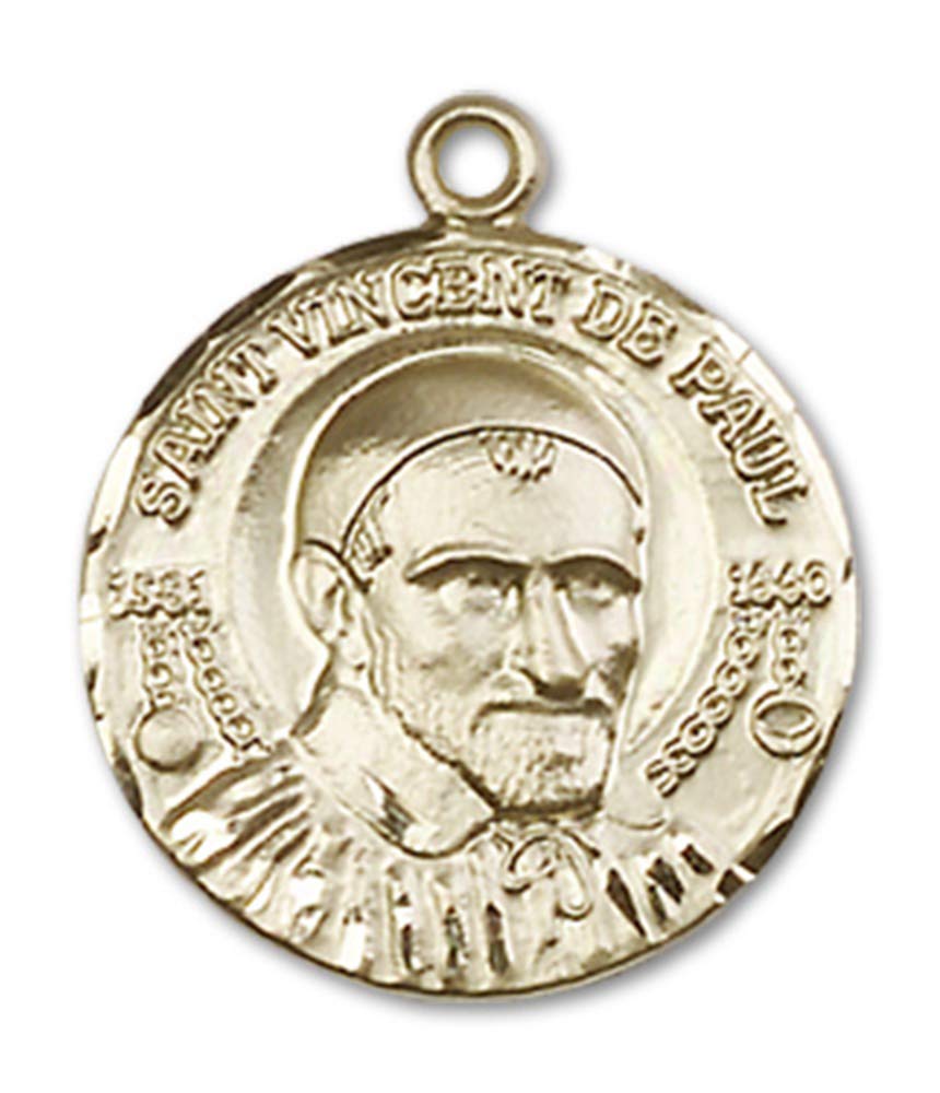 Jewels Obsession St. Vincent de Paul Medal | 14K Gold St. Vincent de Paul Medal - Made In USA