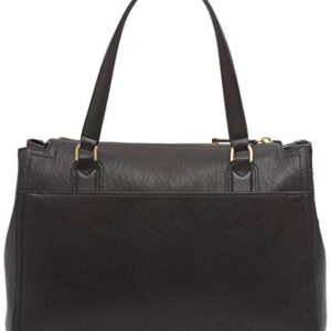 Calvin Klein Reyna Novelty Satchel, Black/Gold, One Size