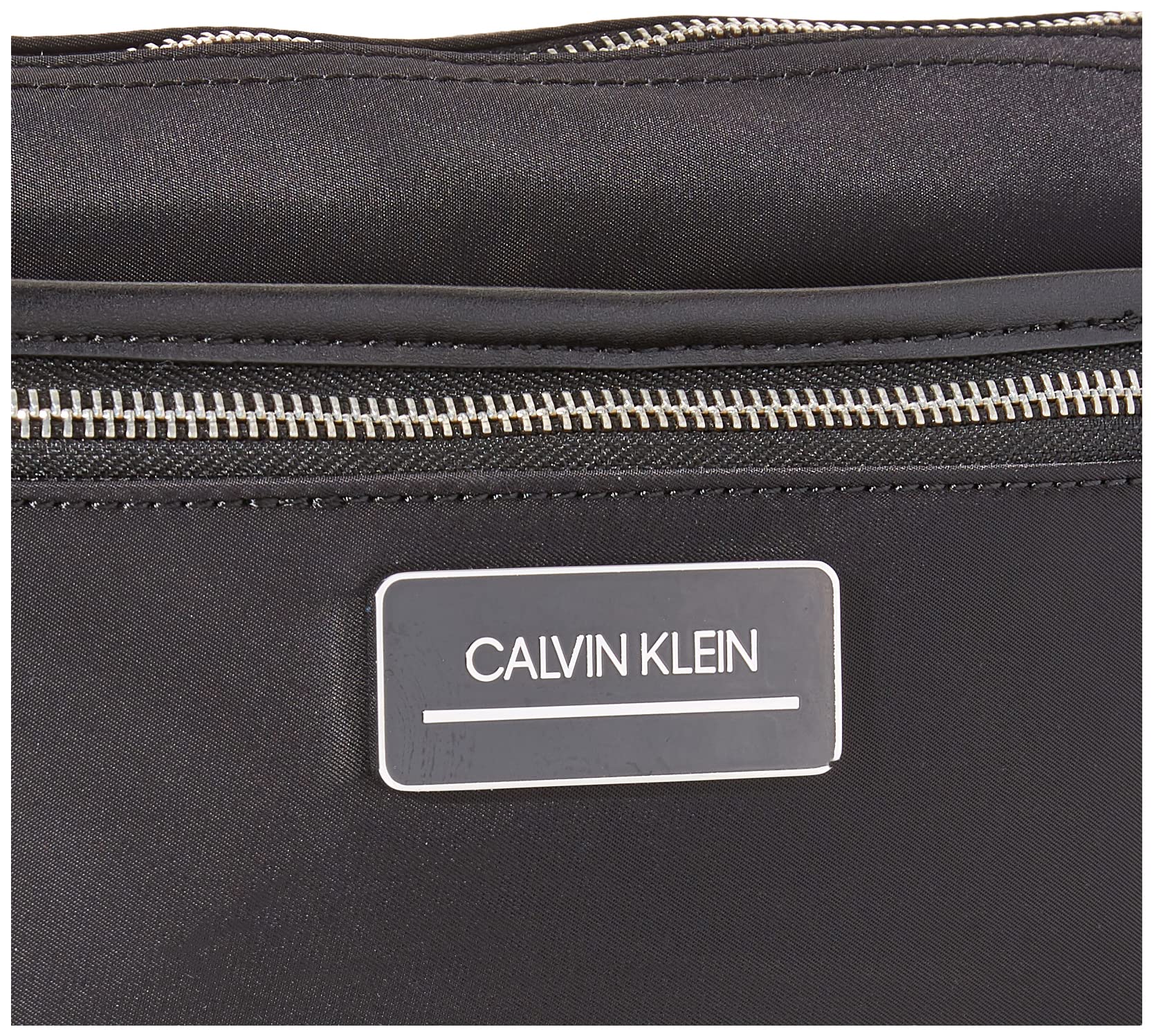 Calvin Klein Sussex Nylon Top Zip Crossbody, Black/Silver