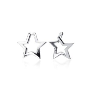 Minimalist Star Small Hoop Earrings 925 Sterling Silver for Women Teen Girls Cute Huggie Hoops Wedding Earring Fashion Jewelry Gifts for Best Friend Daughter Hypoallergenic