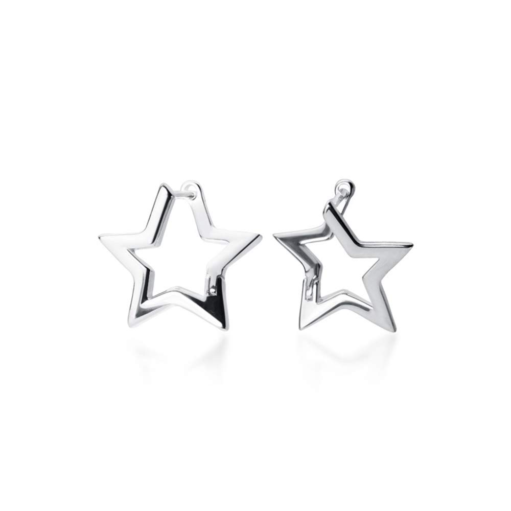 Minimalist Star Small Hoop Earrings 925 Sterling Silver for Women Teen Girls Cute Huggie Hoops Wedding Earring Fashion Jewelry Gifts for Best Friend Daughter Hypoallergenic