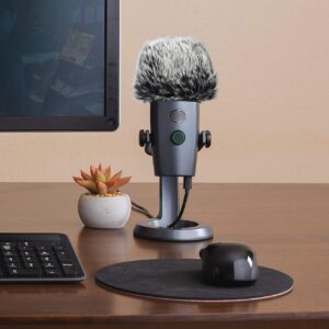 Mic Furry Windscreen Muff for Blue Yeti Nano Condenser Microphone, Mic Cover Microphone Fur Pop Filter by SUNMON