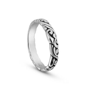 AeraVida Delicate Filigree Swirls and Accents .925 Sterling Silver Band Ring Sizes 6-9 for Versatile and Daily Fashion Accessories with a Cute and Trendy Vibe