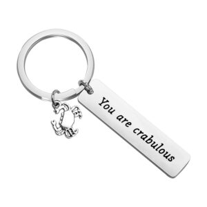 ensianth funny crab keychain you are crabulous keychain crab jewelry for bff traveler gift (crab key)