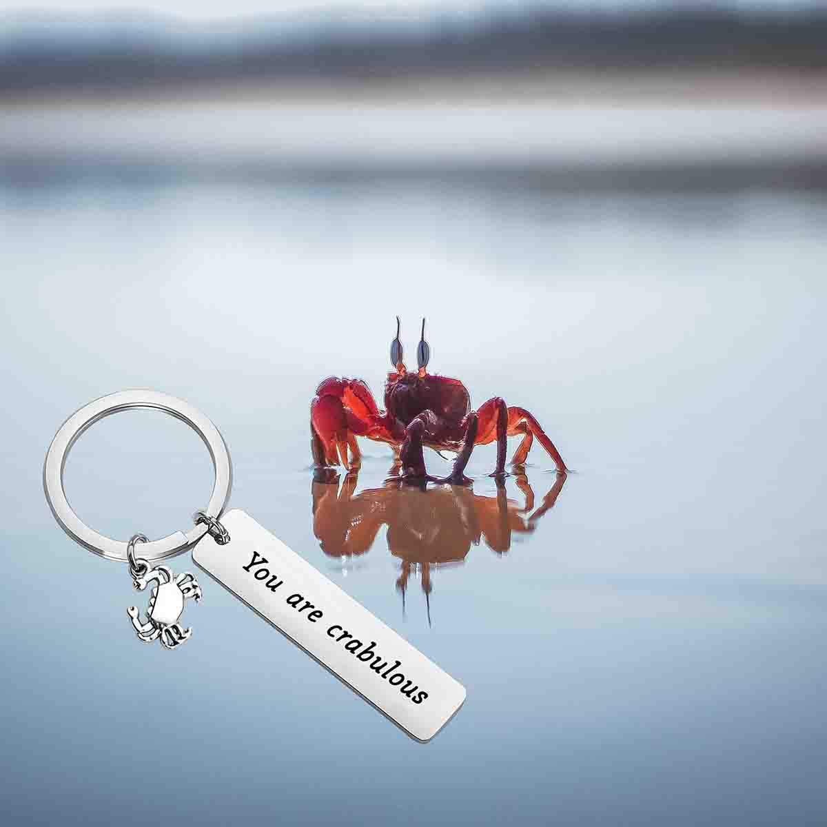 ENSIANTH Funny Crab Keychain You Are Crabulous Keychain Crab Jewelry for BFF Traveler Gift (Crab Key)