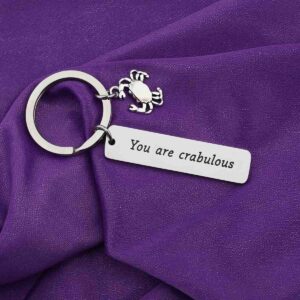 ENSIANTH Funny Crab Keychain You Are Crabulous Keychain Crab Jewelry for BFF Traveler Gift (Crab Key)