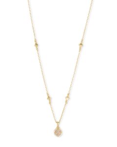 kendra scott nola pendant necklace for women, fashion jewelry, gold-plated, iridescent drusy