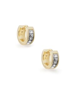 kendra scott jack huggie earrings in gold clear nano crystal