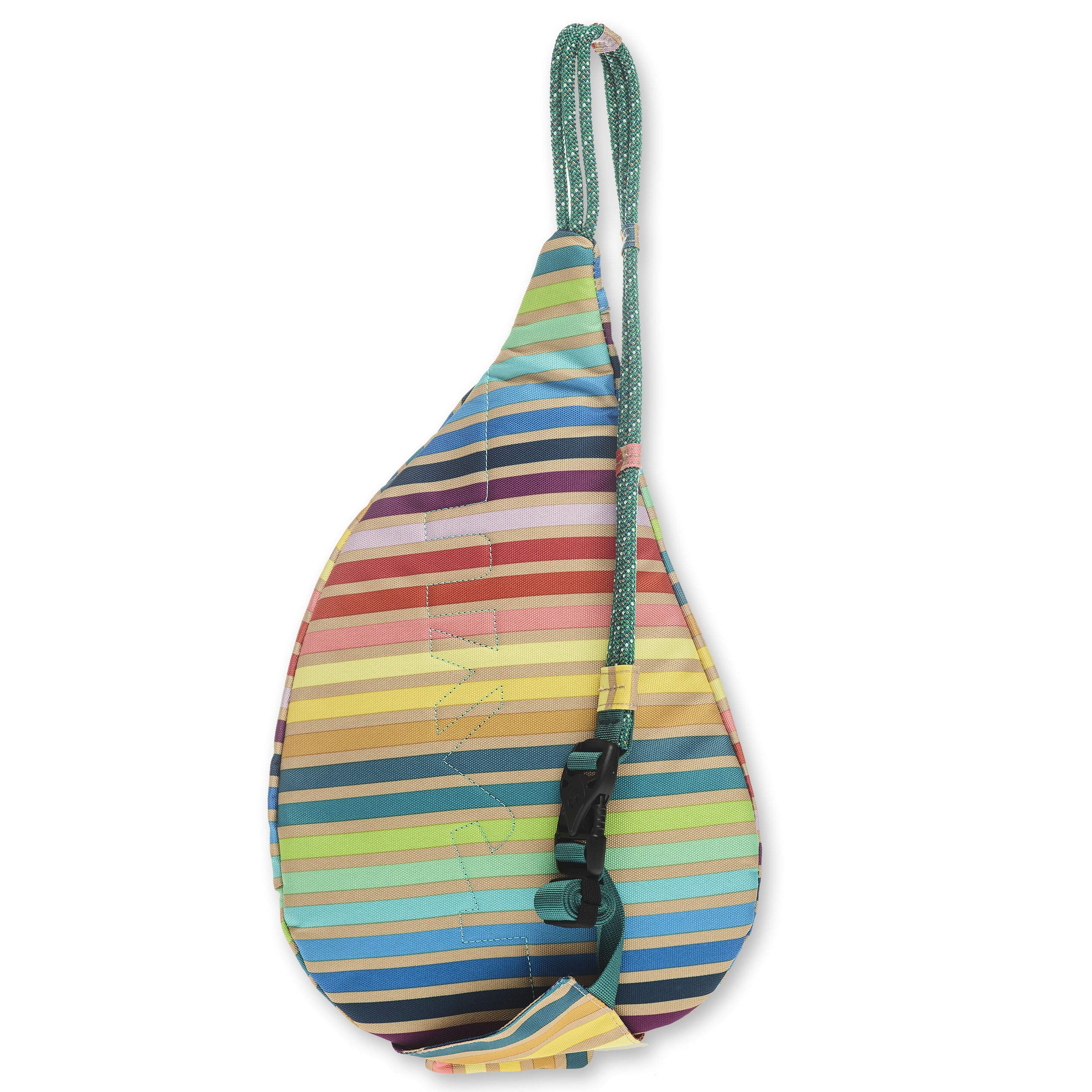 KAVU Mini Rope Sling Pack with Adjustable Rope Shoulder Strap, Summer Stripe