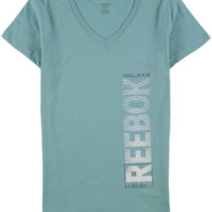 Reebok Womens Ondas Workout Graphic T-Shirt, Blue, Small