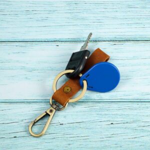 WILLBOND 4 Pieces Leather Valet Keychain Leather Key Chain with Belt Loop Clip for Keys (Slim Belt Loop)