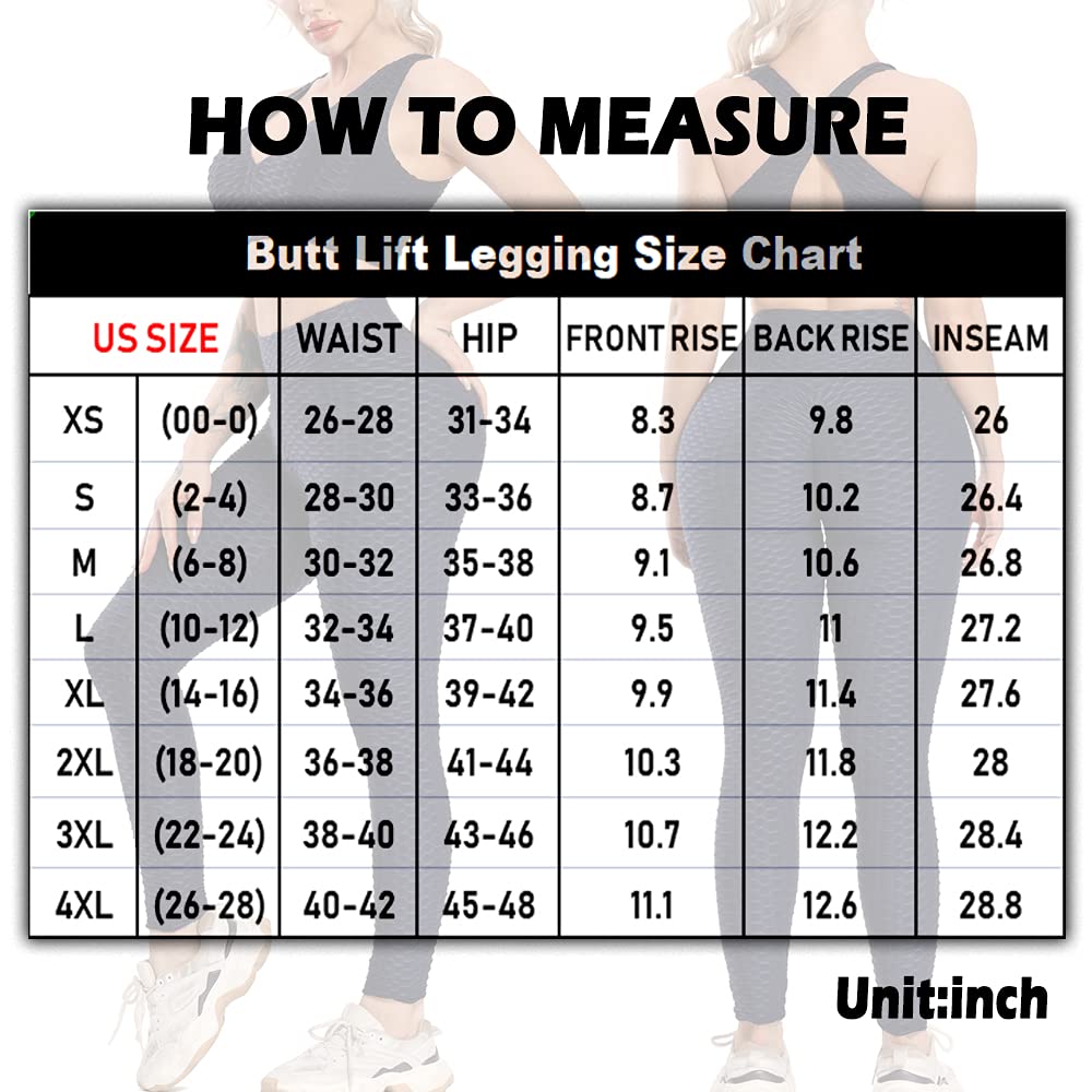 SEASUM Women High Waisted Yoga Pants Workout Butt Lifting Scrunch Booty Leggings Tummy Control Anti Cellulite Textured Tights XL