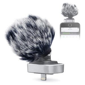 SUNMON Microphone Furry Windscreen Compatible with Shure MV88, Muff Windshield Windjammer Deadcat for MV88 iOS Microphone suitable for iPhone/iPad