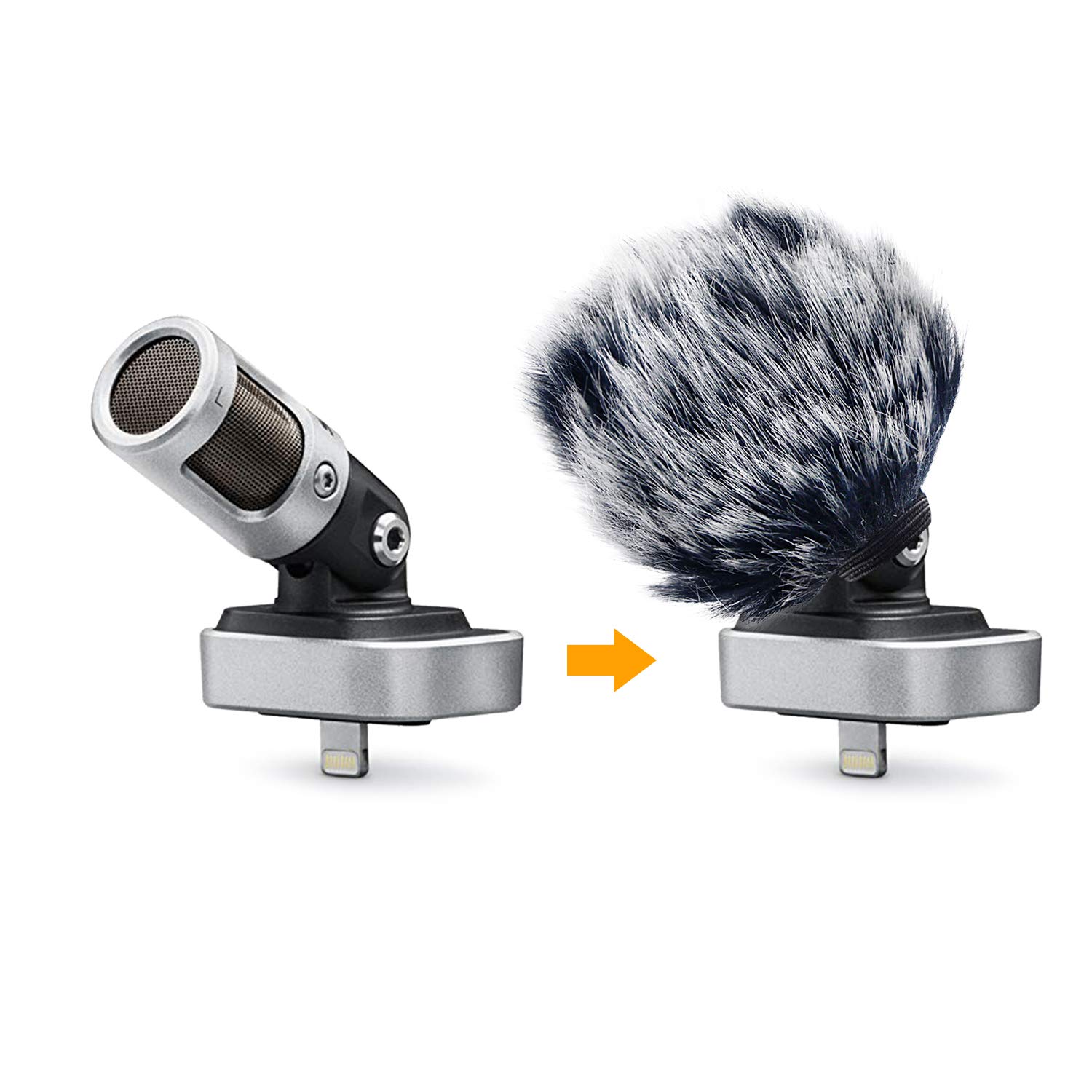 SUNMON Microphone Furry Windscreen Compatible with Shure MV88, Muff Windshield Windjammer Deadcat for MV88 iOS Microphone suitable for iPhone/iPad