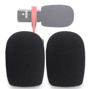 SUNMON VideoMicro Windscreen Foam Cover, Windscreen Pop Filter for Rode VideoMicro Me Mini-Shotgun Microphone (2 PACK)