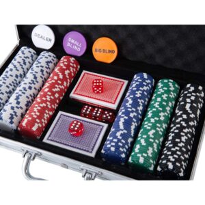 Poker Chip Set - 300PCS Poker Chips with Aluminum Case, 11.5 Gram Chips for Texas Holdem Blackjack