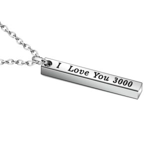 JJIA I Love You 3000 Necklace for Women Men Dad Mom Boyfriend Gifts Girlfriend Gifts Christmas Birthday Gifts