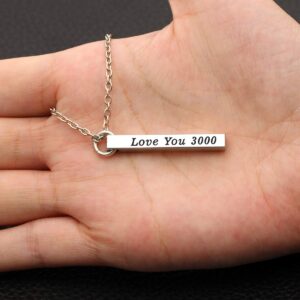 JJIA I Love You 3000 Necklace for Women Men Dad Mom Boyfriend Gifts Girlfriend Gifts Christmas Birthday Gifts