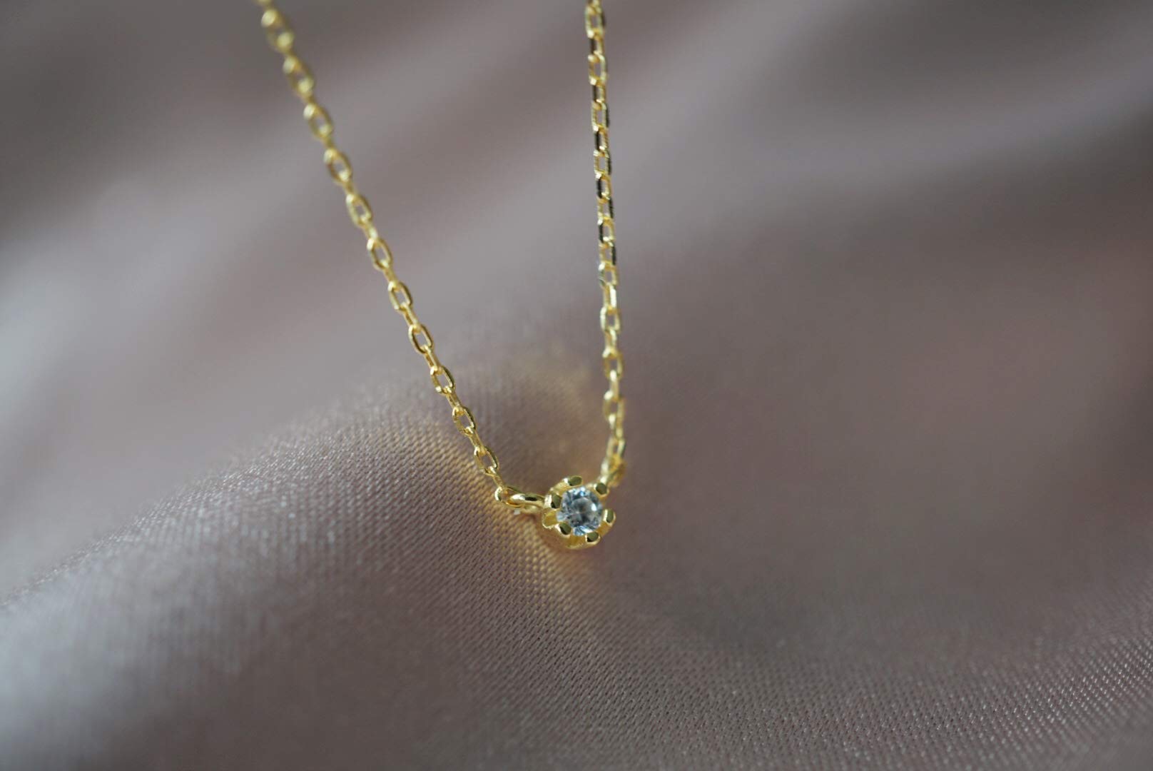 Tiny Gold Zirconia Necklace - Dainty Bling Necklace - Diamond Necklace - Choker Necklace - Handmade - Minimalist Jewelry