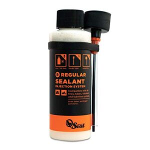 orange seal - regular formula tubeless bike tire sealant with injector | fast sealing, up to 1/4" puncture | for mtb, road, cx and gravel bicycle tires | 4oz w/injector