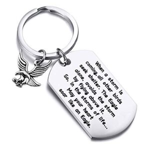 fustmw eagle gift for scouts keychain scouts leader gift court of honor gift (silver)