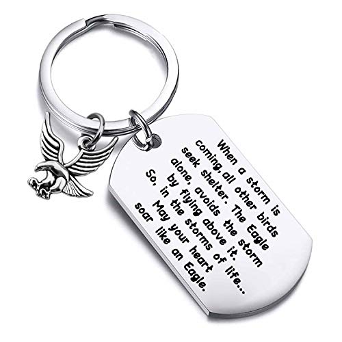 FUSTMW Eagle Gift for Scouts Keychain Scouts Leader Gift Court of Honor Gift (silver)