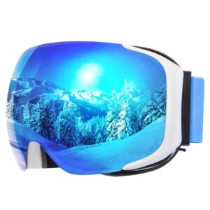 copozz otg polarized ski goggles, g2 interchangeable magnetic lens over glass snowboard goggles with uv protection for adult