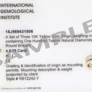 DZON IGI Certified 14k Yellow Gold 1 3/8 Carat TDW Diamond Three Stone Bridal Ring Set (I-J,I2)