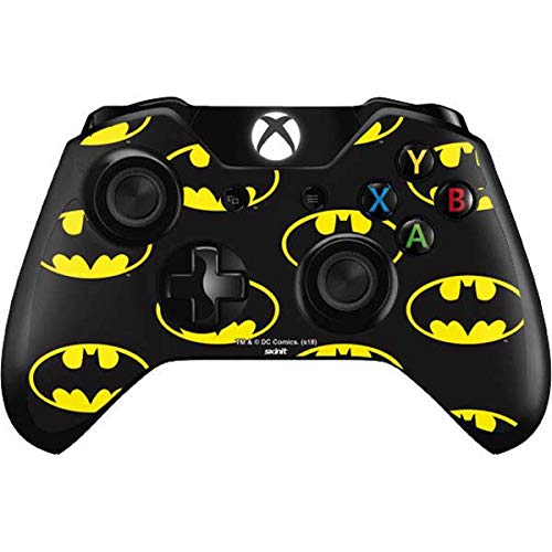 Skinit Decal Gaming Skin Compatible with Xbox One Controller - Officially Licensed Warner Bros Batman Logo All Over Print Design