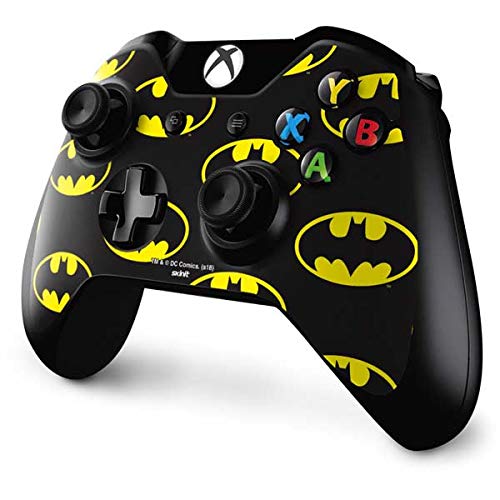 Skinit Decal Gaming Skin Compatible with Xbox One Controller - Officially Licensed Warner Bros Batman Logo All Over Print Design