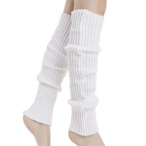 Sarfel Leg Warmers for Women 80s Ribbed Knit Leg Warmer Custume Womens Leg Warmers Sports Party Accessories White