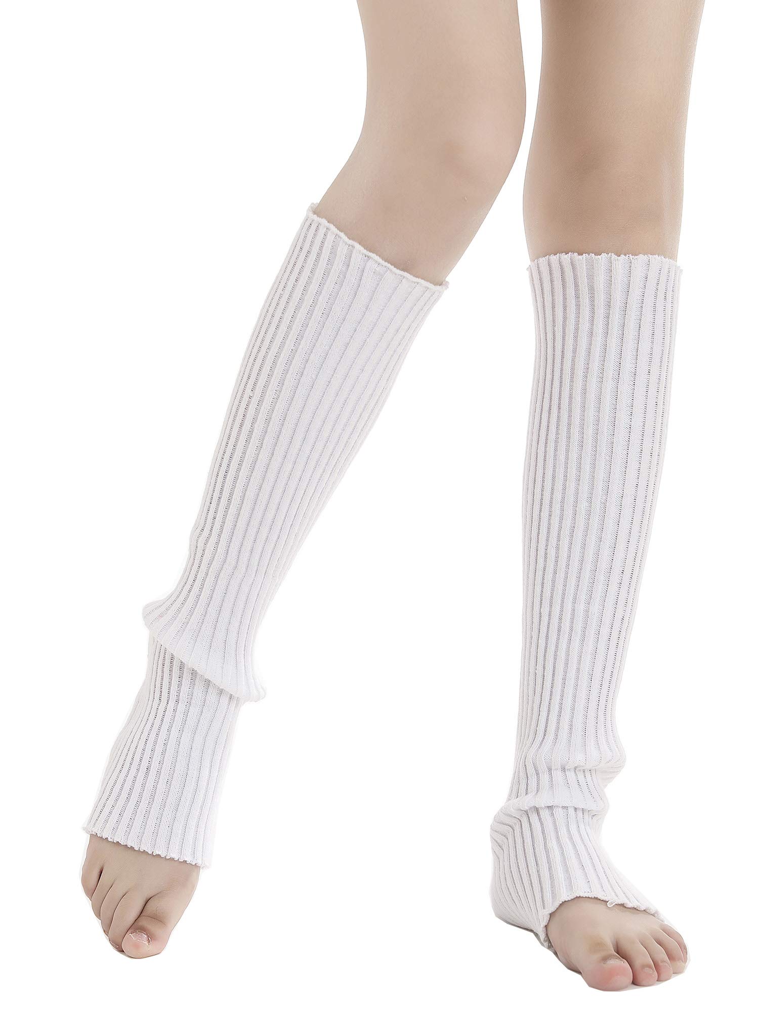 Sarfel Leg Warmers for Women 80s Ribbed Knit Leg Warmer Custume Womens Leg Warmers Sports Party Accessories White