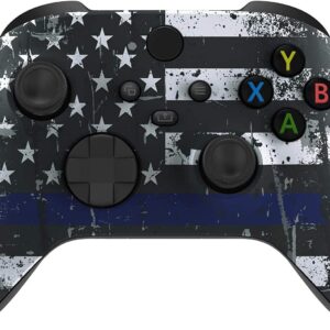 Custom Modded Rapid Fire Controller for Xbox Compatible with All Shooter Games (Blue Line Flag)