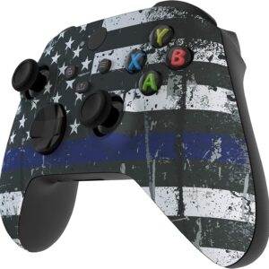 Custom Modded Rapid Fire Controller for Xbox Compatible with All Shooter Games (Blue Line Flag)