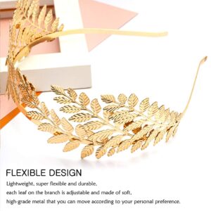 7pcs Goddess Leaf Headband, Greek Goddess Bridal Hairband, Laurel Leaves Crown Gold Leaf Branch Crown Greek Goddess Headpiece Accessories, Romantic Grecian Goddess Costume Accessories – Gorgeous